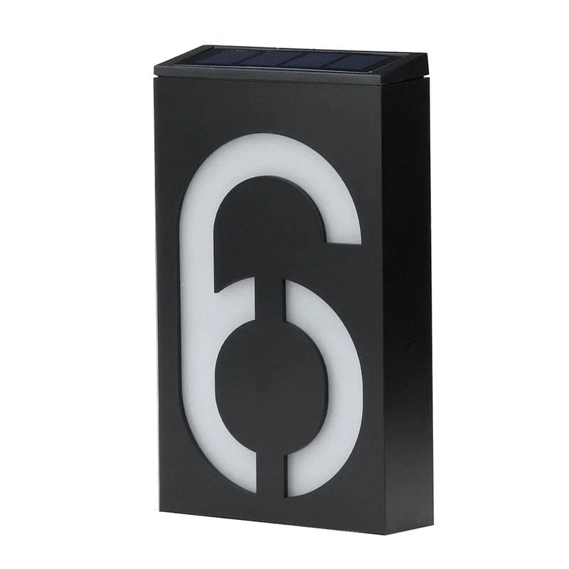 House Number Sign Powered by Solar Energy
