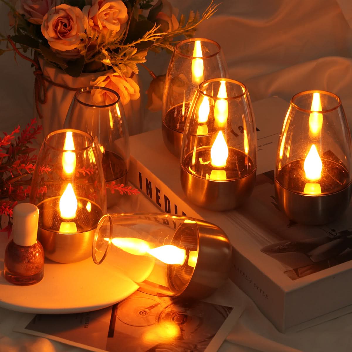 RadiantGlow – Elegant Solar Candle Lighting Set
