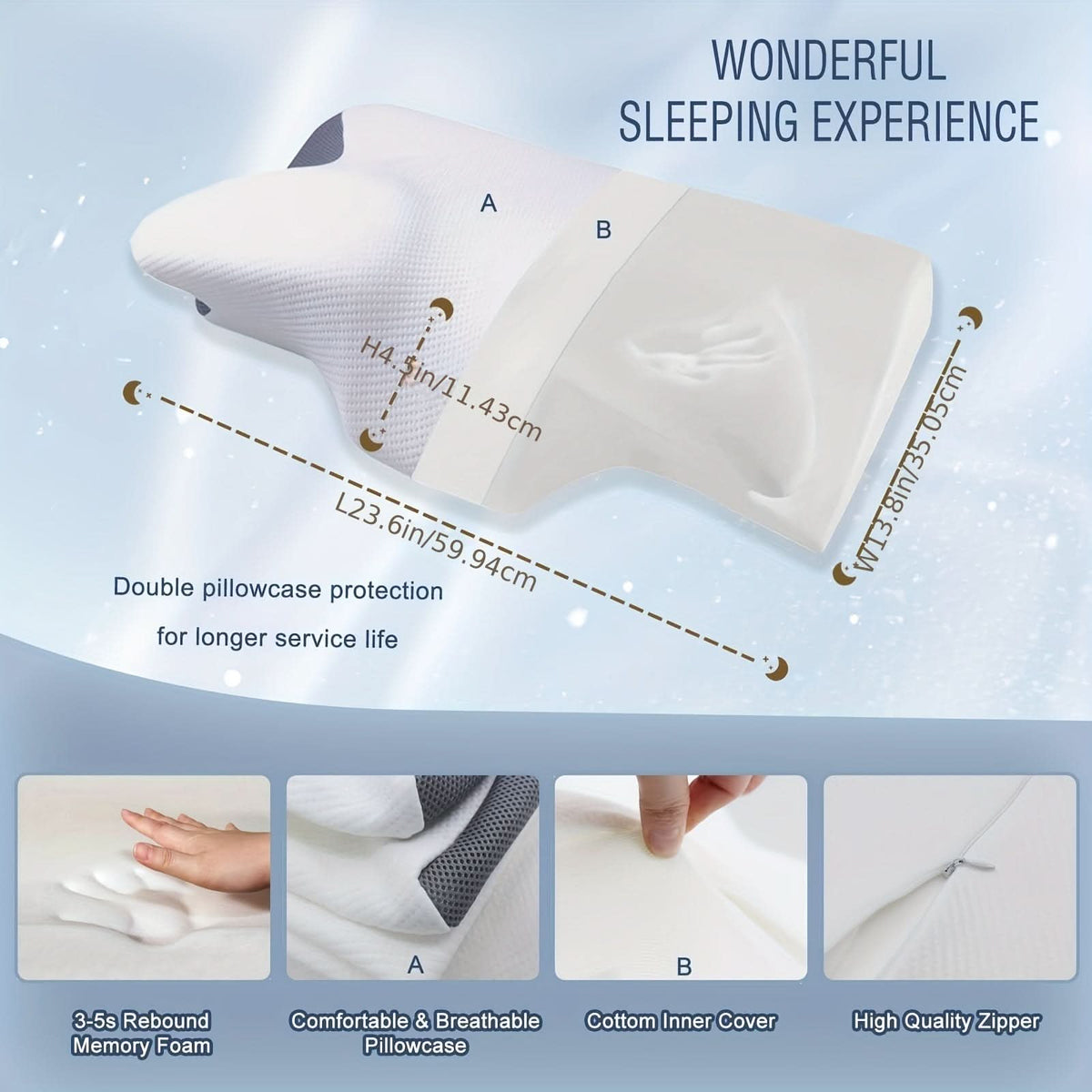 DreamEase – Supportive Memory Foam Neck Pillow