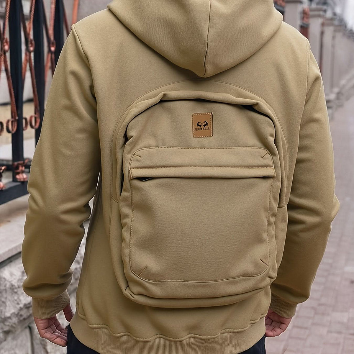 Versatile Hoodie Backpack with Zip Closure