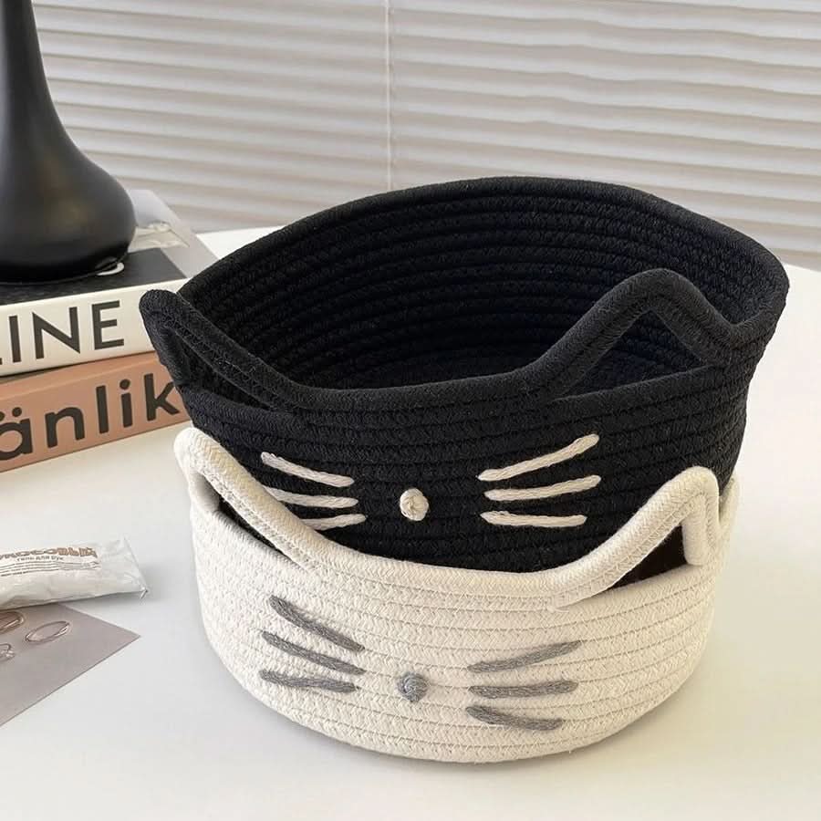 WhiskerWoven – Adorable Organizer Basket for Home