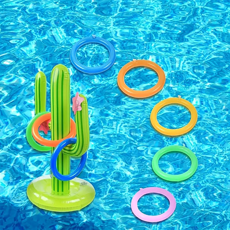 Cactus Splashdown – Inflatable Ring Toss Game for Pool Parties