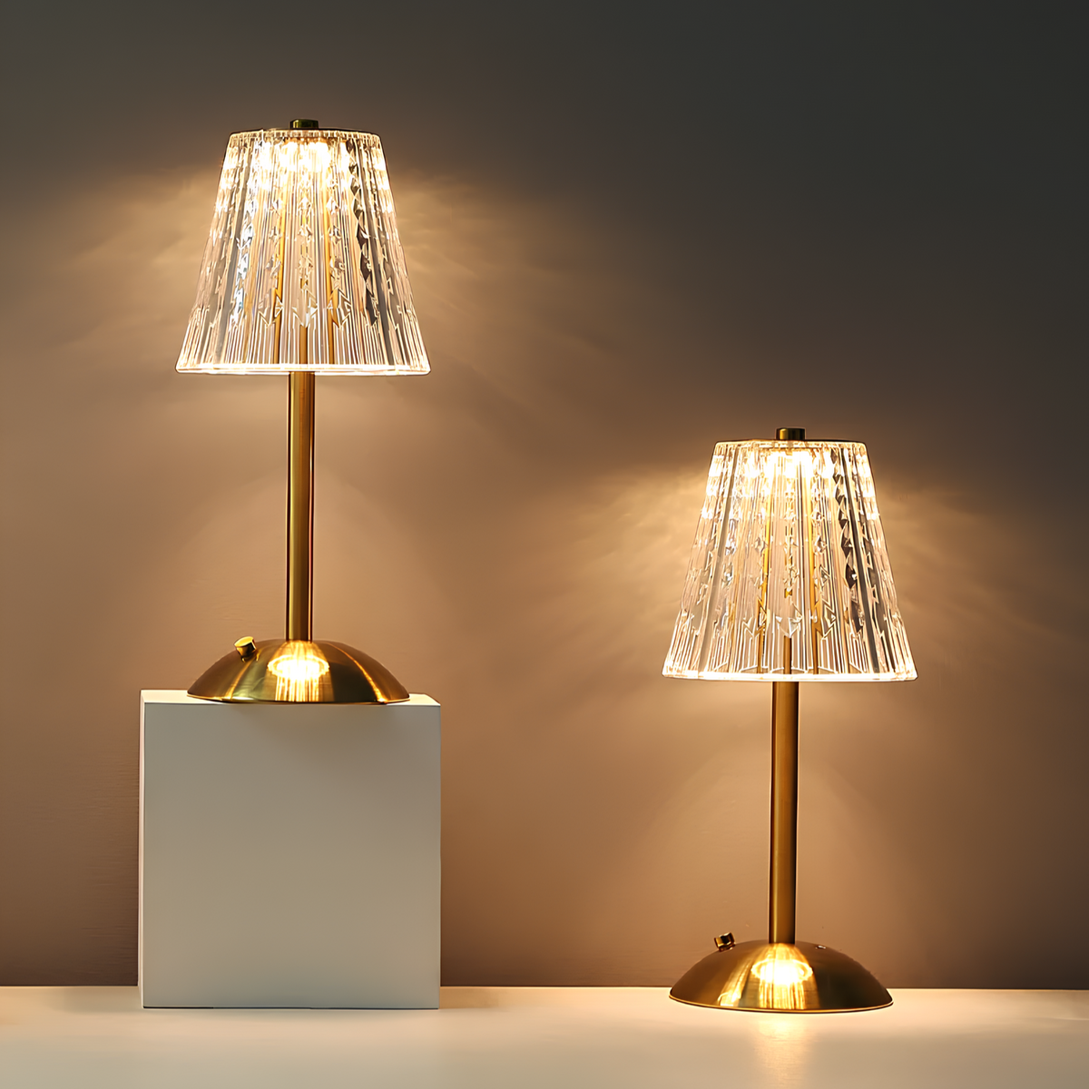 Aurora Luxe Golden Crystal Lamp for Elegant Home Lighting