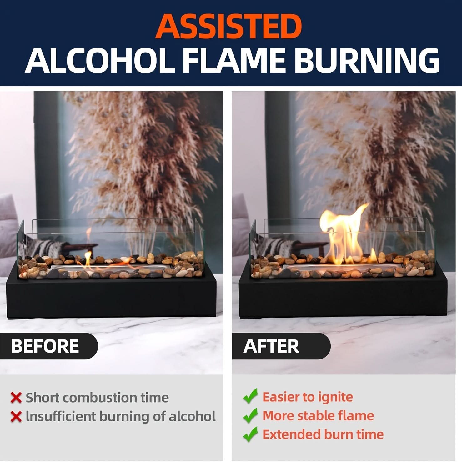 CozyFire – Elegant Stainless Steel Tabletop Alcohol Fireplace