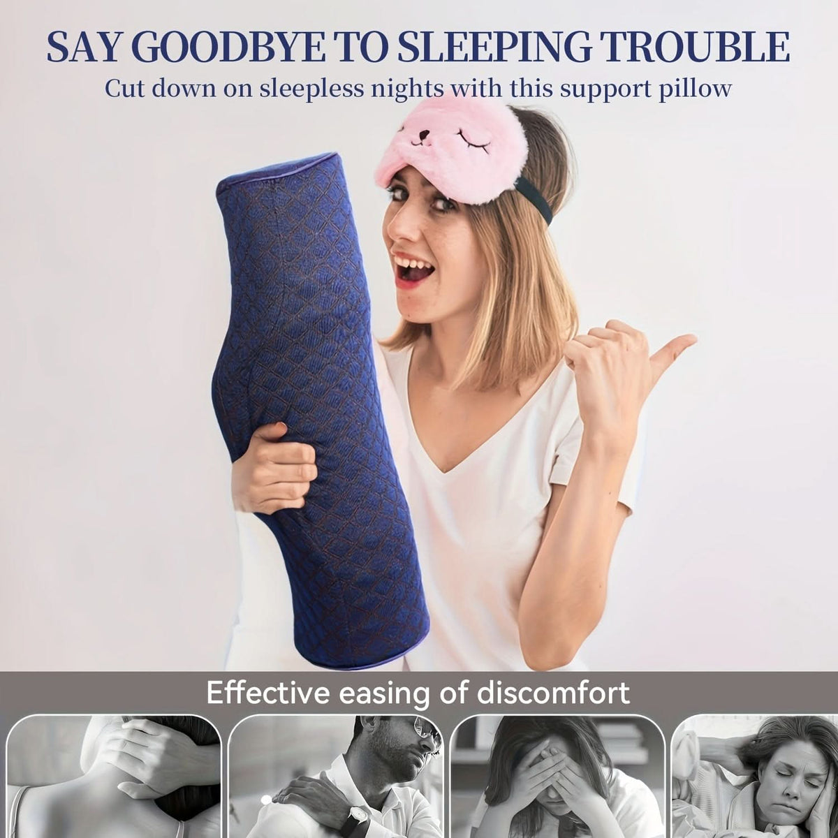 TravelEase – Ergonomic Neck Support Pillow for Comfort