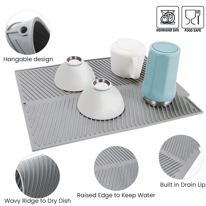 Versatile Silicone Dish Drying Mat for Effortless Kitchen Care