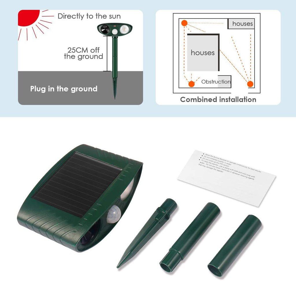 Eco-Friendly Solar Ultrasonic Animal Deterrent