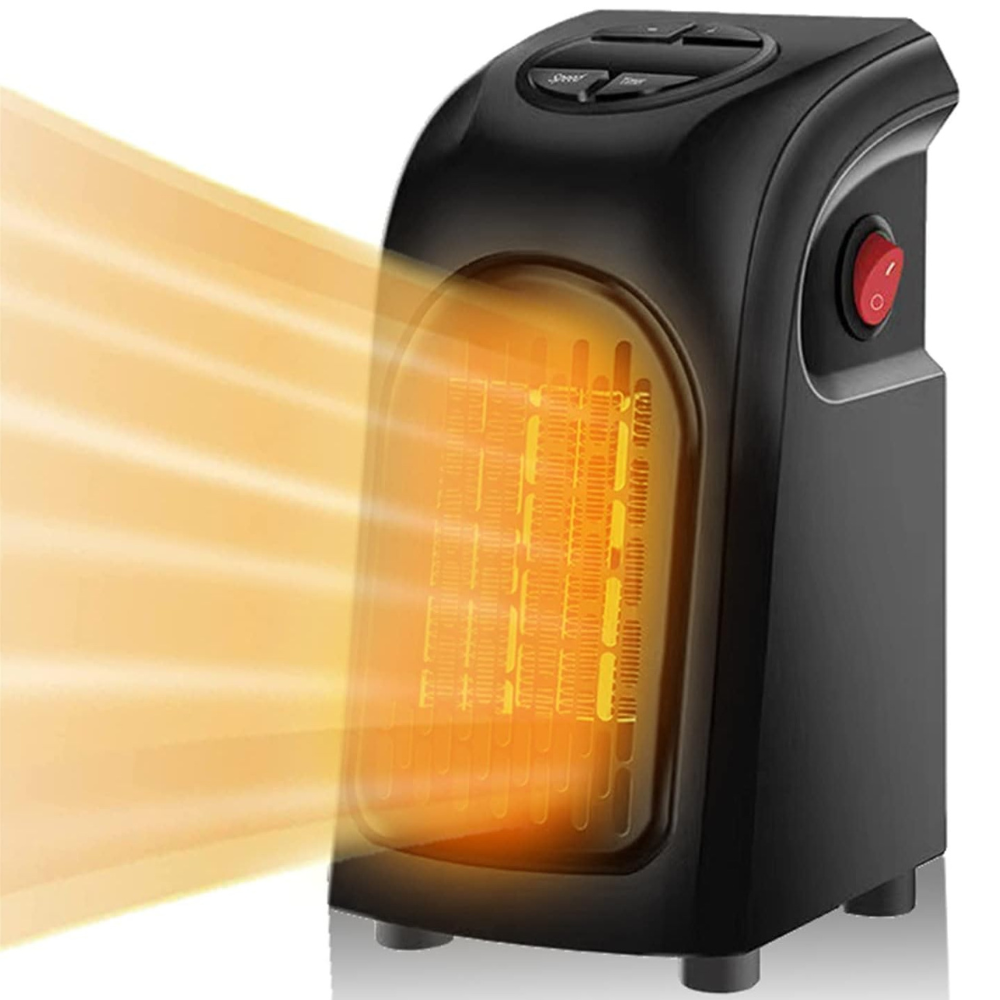 Compact Plug-In Electric Heater with Adjustable Thermostat