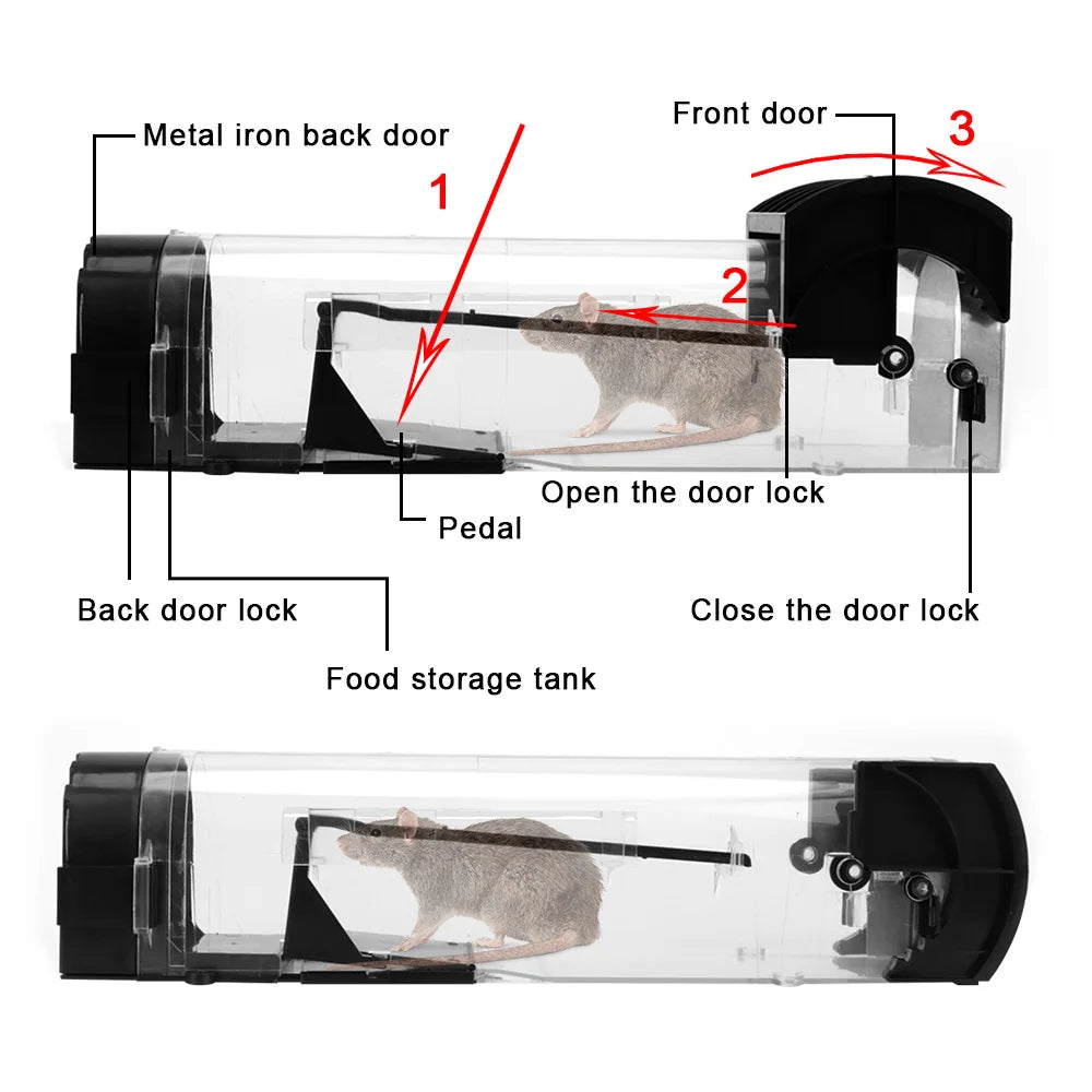 Eco-Friendly Reusable Mouse Catcher with Secure Lock