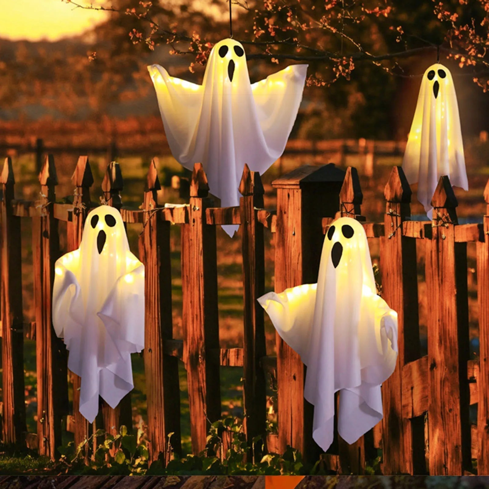 Illuminated Specter Hanging Decoration for Halloween