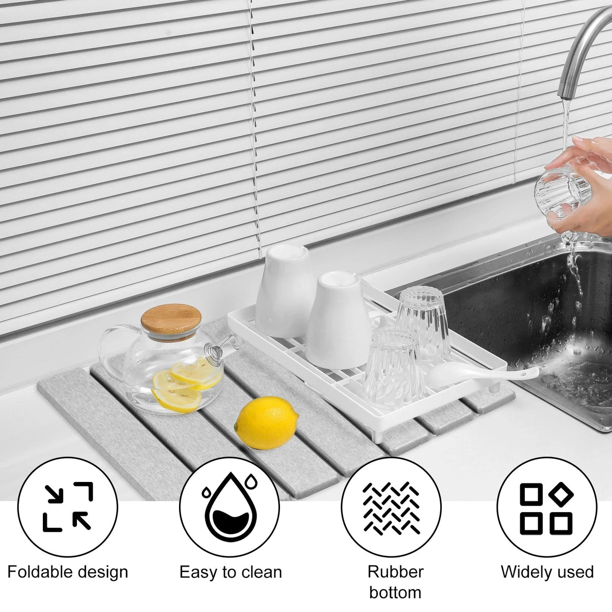 Compact Diatomite Dish Drying Pad for Effortless Cleaning