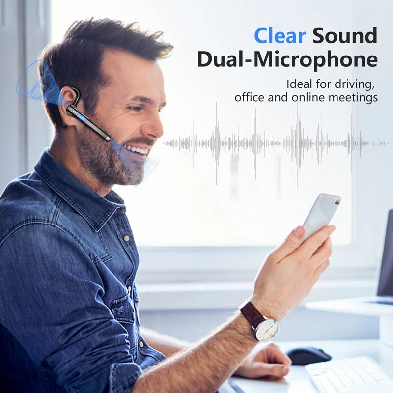 Ultimate Comfort Dual-Mic Bluetooth 5.1 Headset with Noise Cancellation