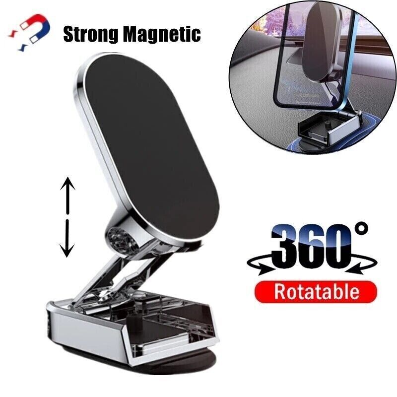 Compact Magnetic Car Phone Mount with 720° Rotation