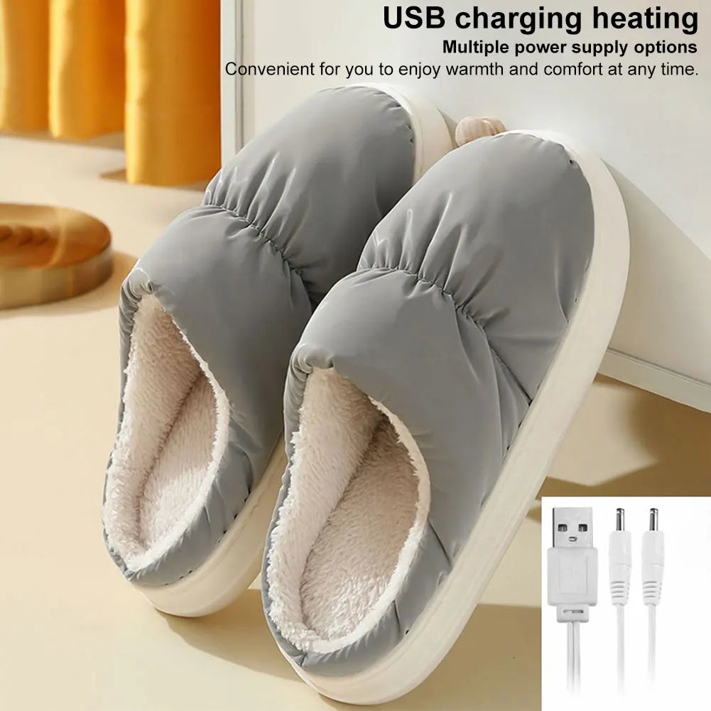 Cozy USB Foot Warmers – Plush Heated Slippers