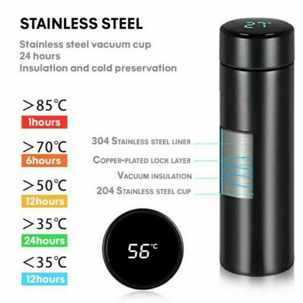Smart Thermos with LED Temperature Indicator