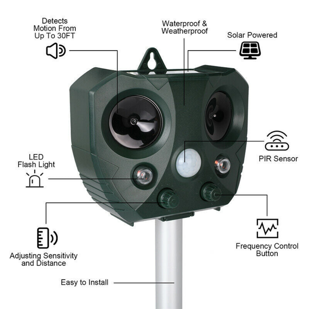 EcoShield – Solar-Powered Ultrasonic Pest Deterrent