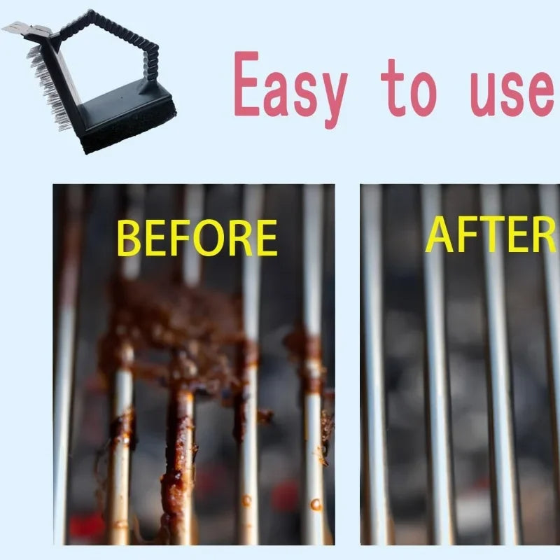 All-in-One Grill Cleaner with Scraper and Sponge