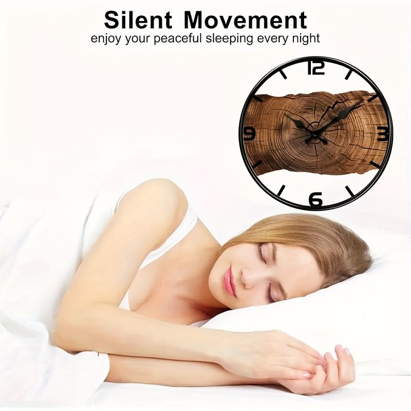 Elegant Round Wooden Wall Clock with Silent Movement