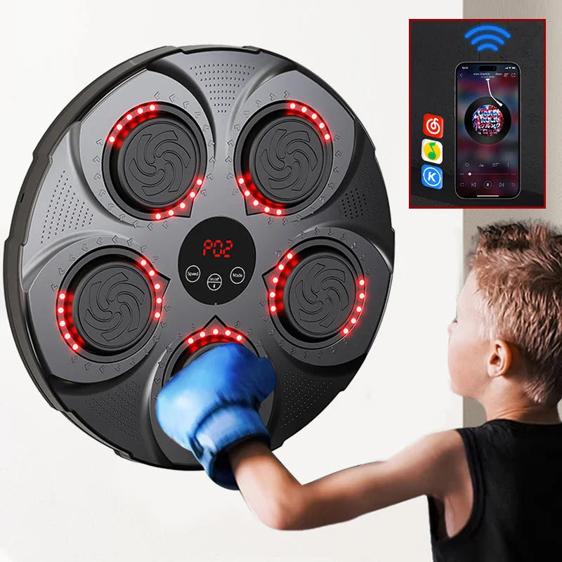 Wall-Mounted Rhythm Punching Trainer | Family Fitness Fun