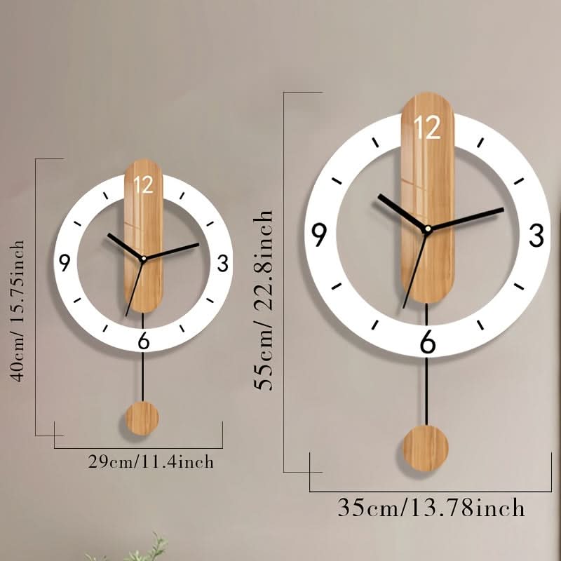 Elegant Pendulum Wall Clock with Wooden Finish