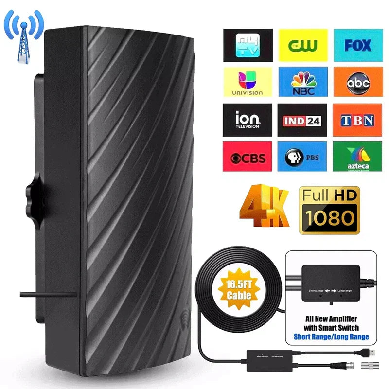 Ultra-Range Indoor 4K TV Antenna with 600-Mile Reception