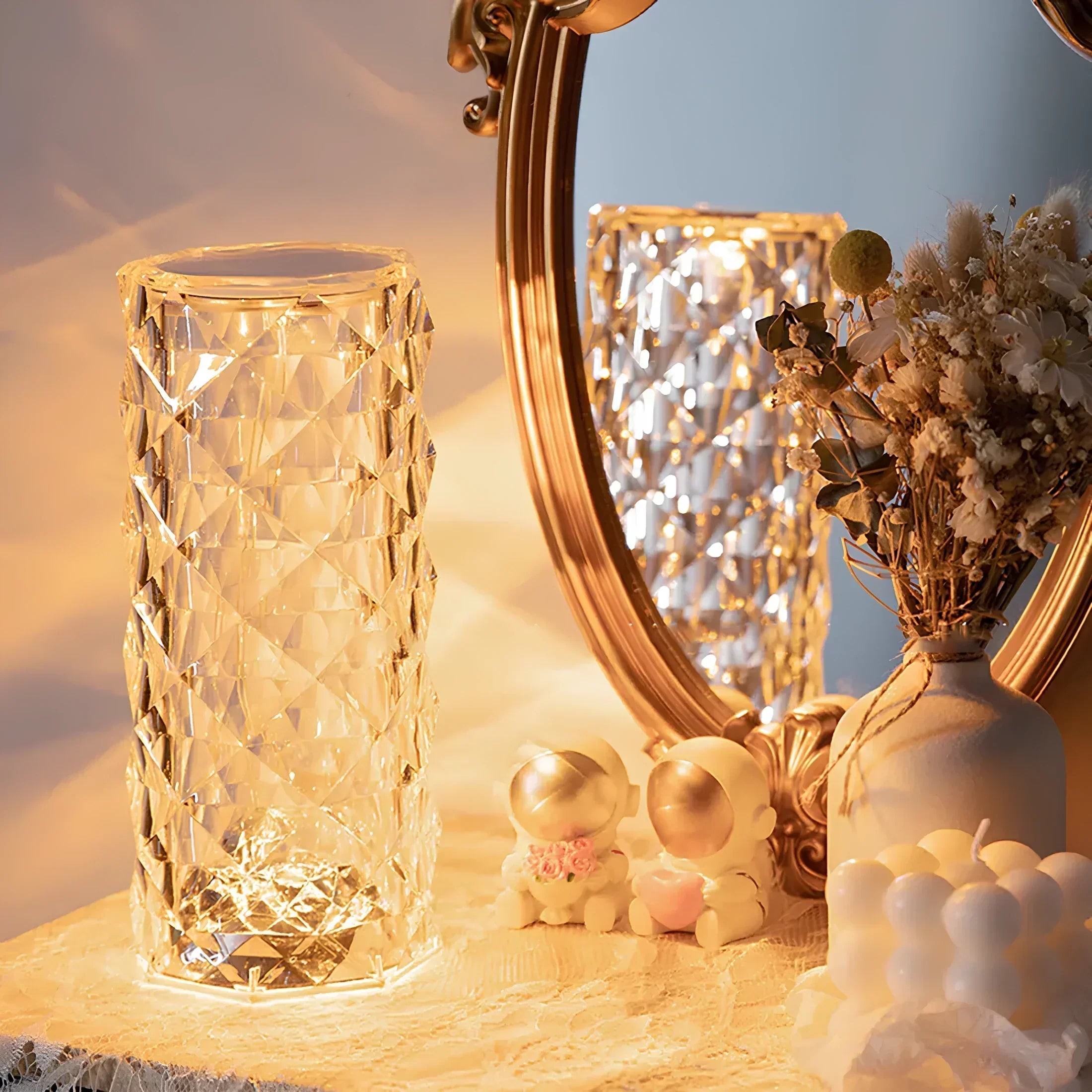 Touch-Controlled Crystal Night Lamp - Aurora Design