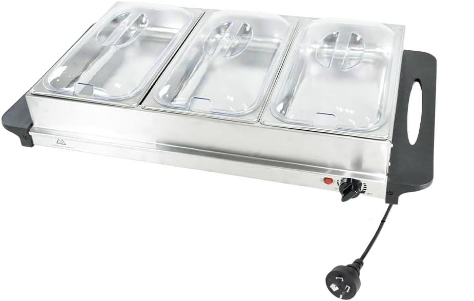 Food Warmer with Three 2.5-Liter Containers and Temperature Control