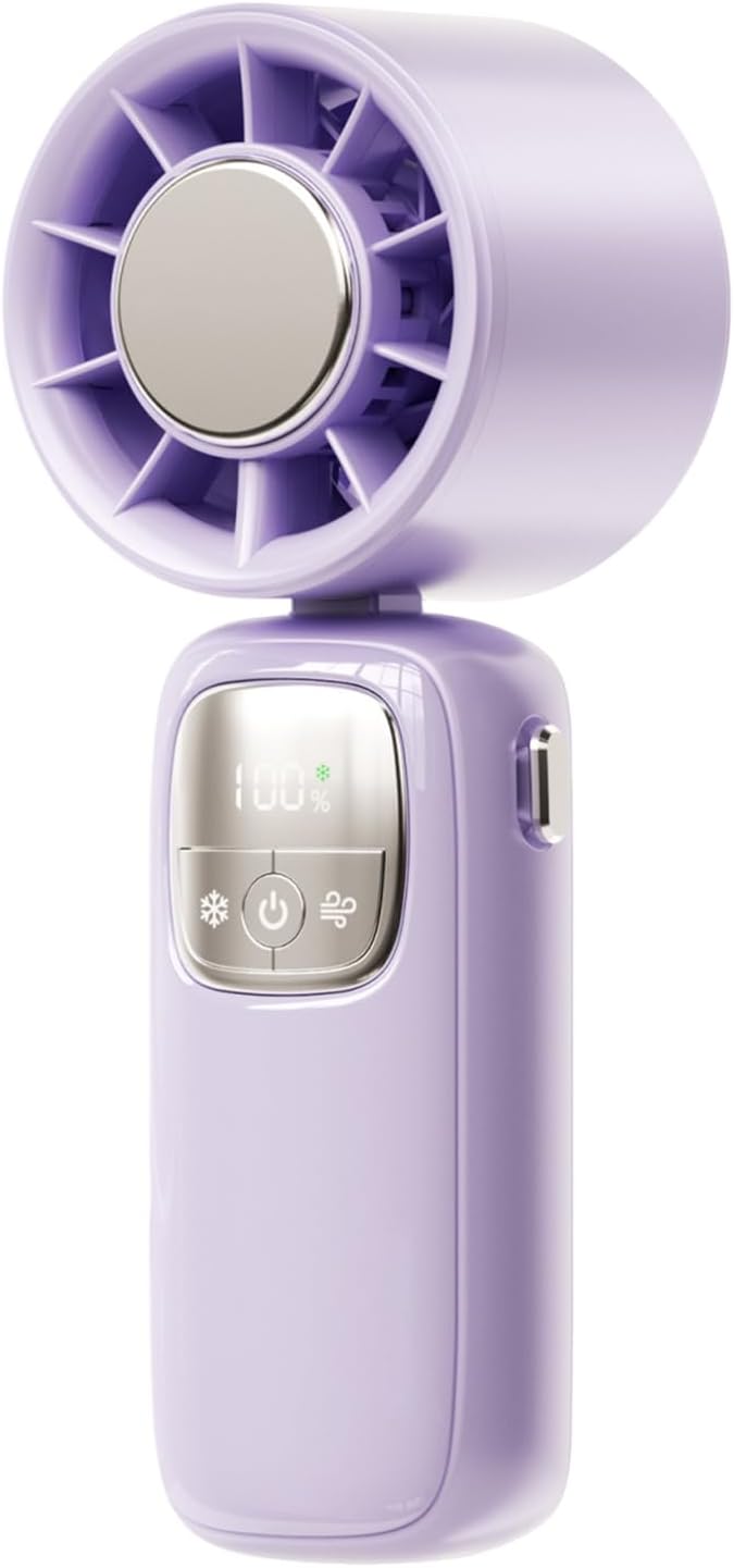 Handheld Fan with LED Screen – Portable and Foldable, 100 Speeds