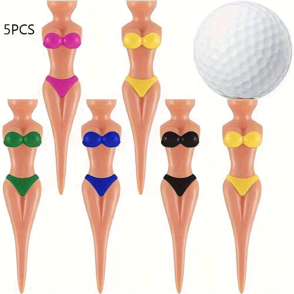 Fun & Quirky Bikini-Themed Golf Tee Set - 5 Pack