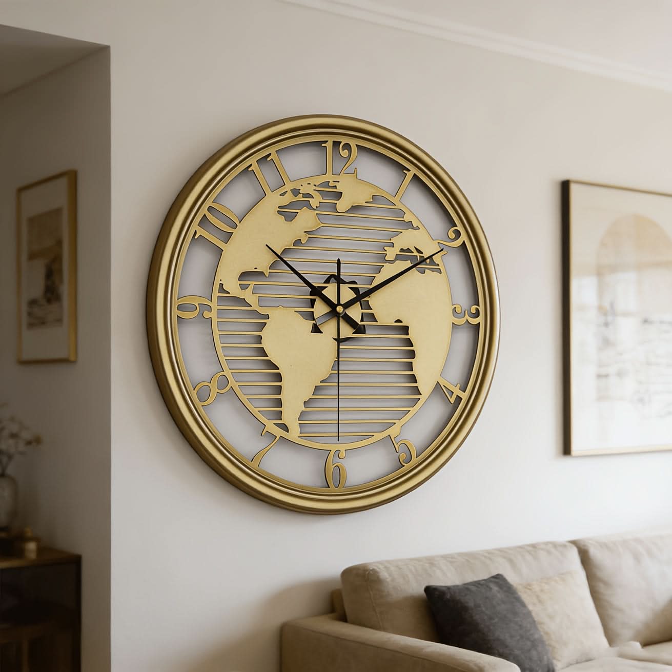 Global Serenity Metal Wall Clock with Silent Movement