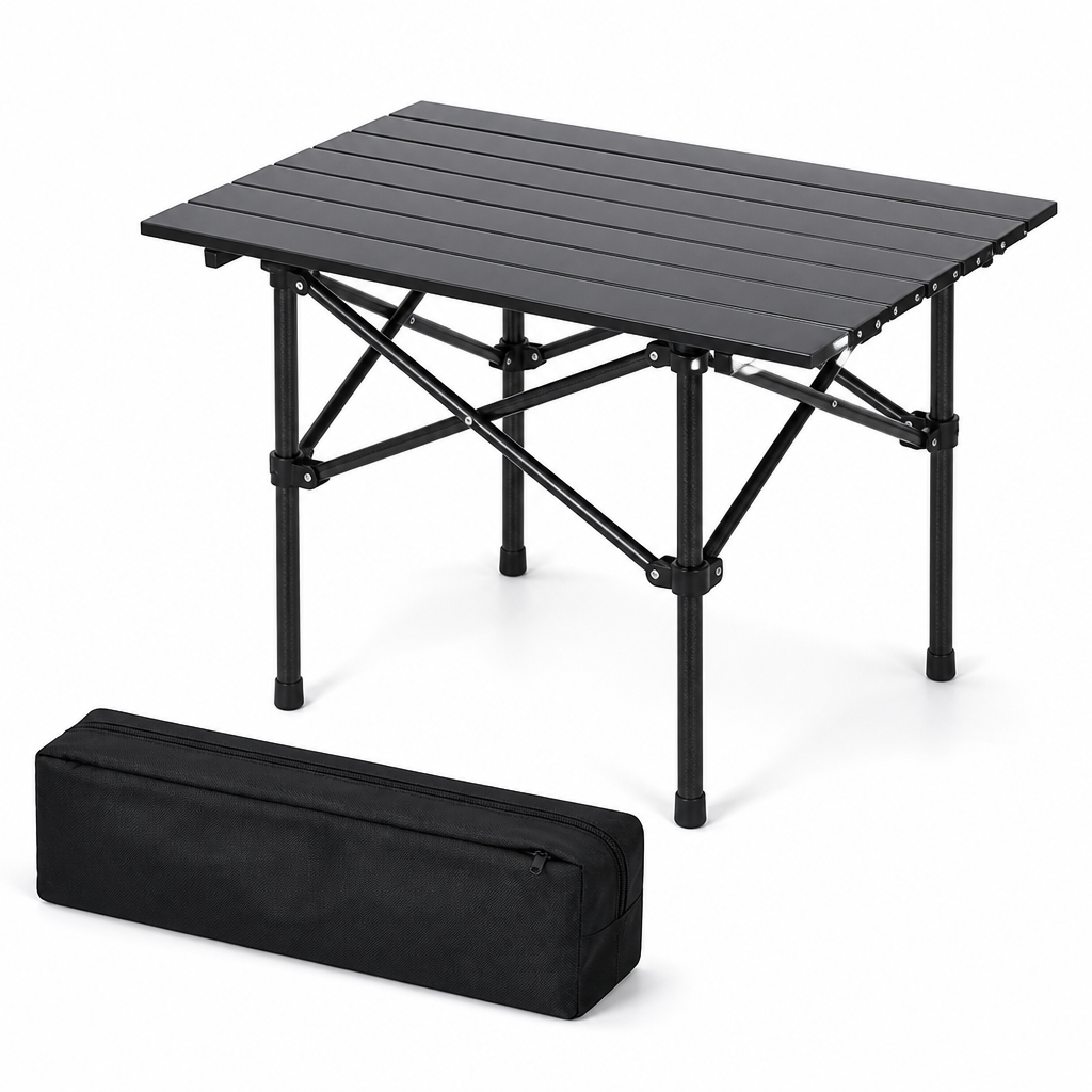 Powder-Coated Carbon Steel X-Frame Camping Folding Table