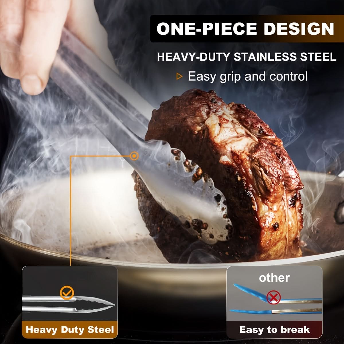 PrecisionGrip – Stainless Steel Locking Kitchen Tongs