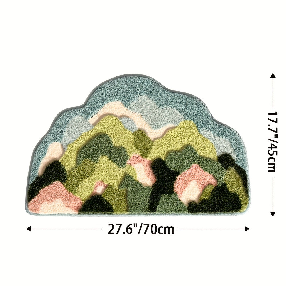 Floral Design Bath Mat – Soft, Absorbent, and Comfortable