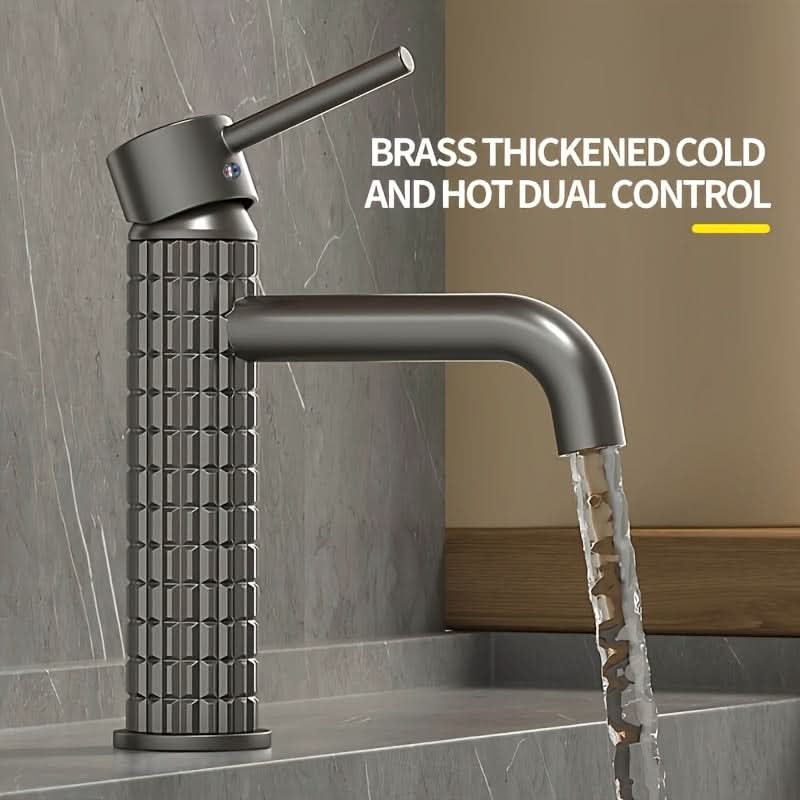 Sophisticated Brass Basin Faucet with Dual Temperature Control