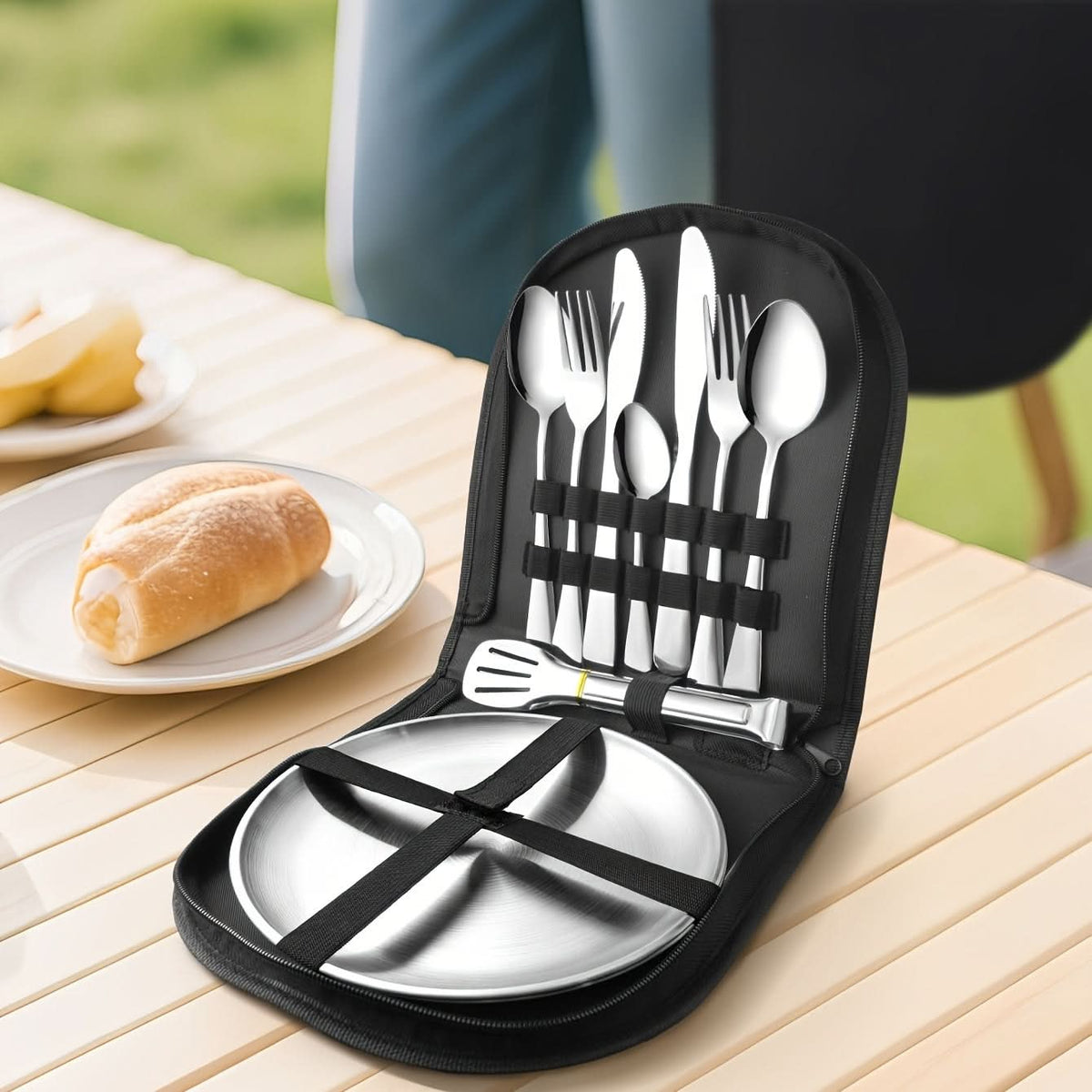 TravelMate – Compact Dining Set with Tongs for Outdoor Fun