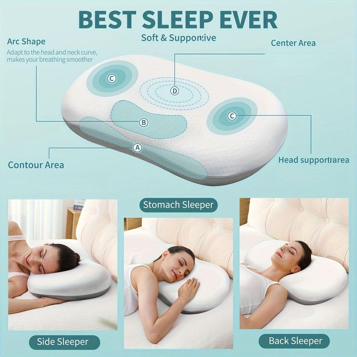 SereneSleep – Ergonomic Cooling Pillow for Ultimate Comfort