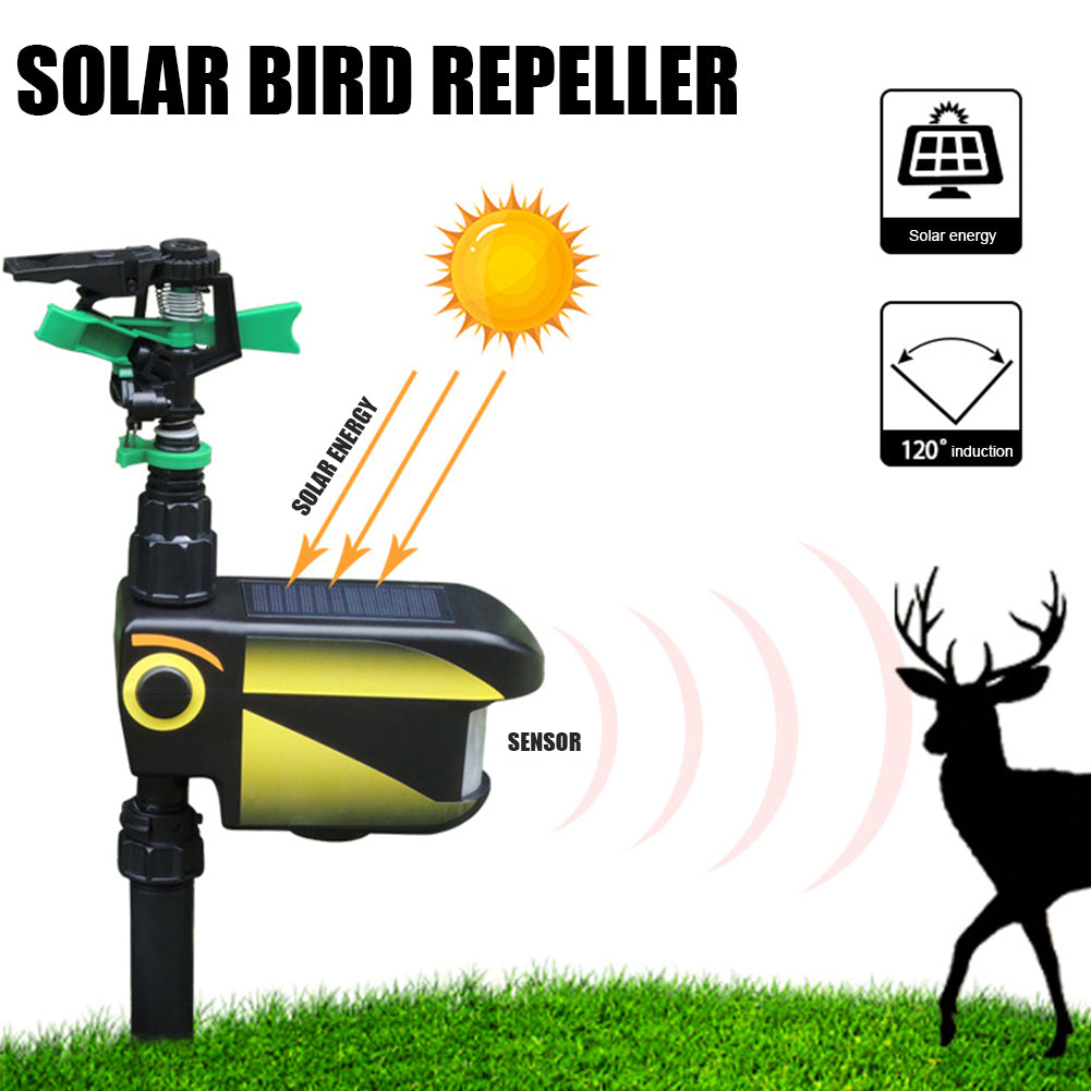 Solar-Powered Motion Sensor Sprinkler for Garden Protection