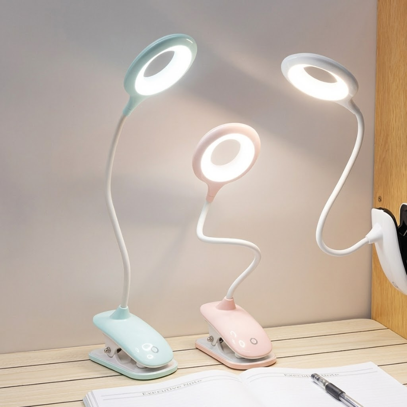 Versatile USB Rechargeable Clip Light with Adjustable Neck