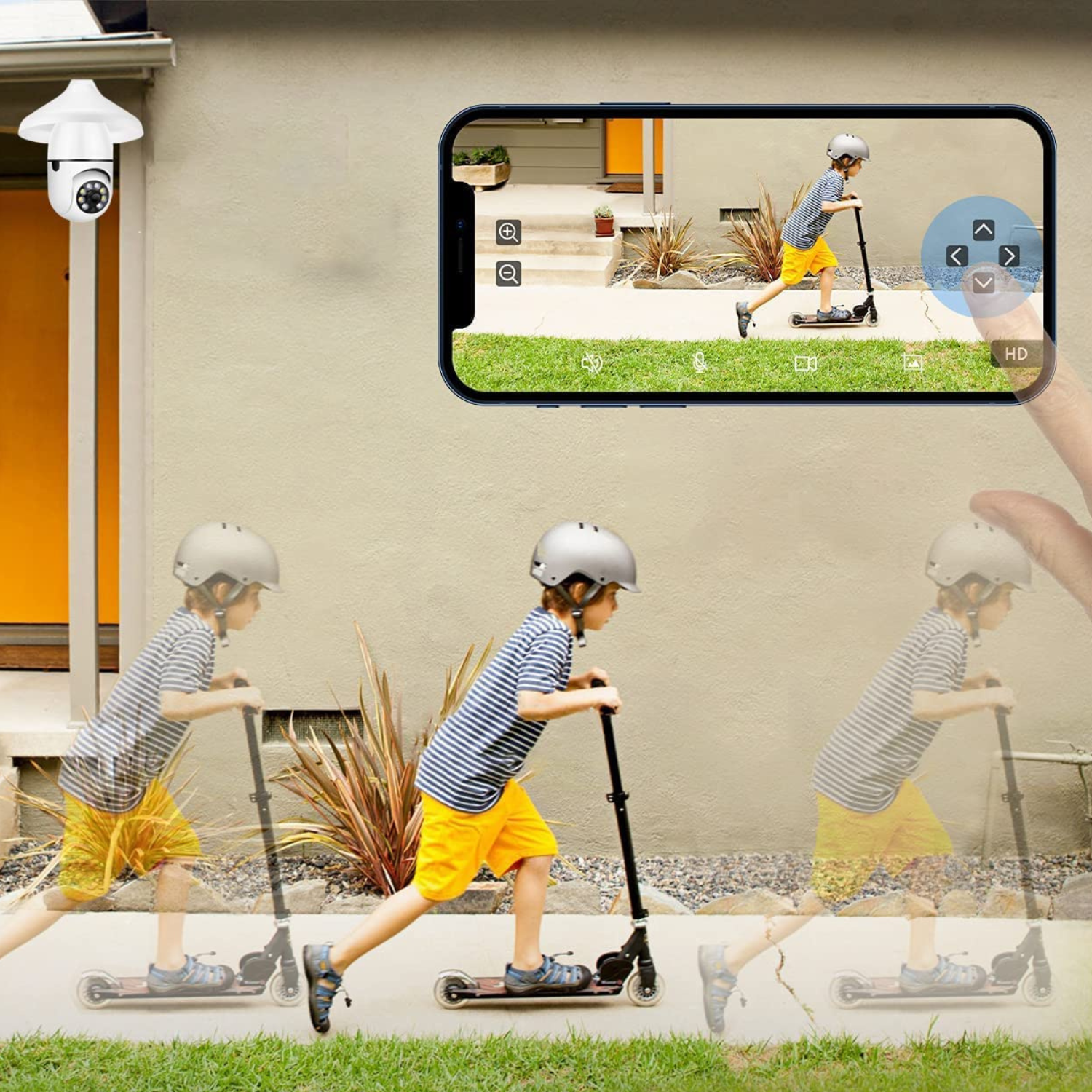 Smart LED Security Camera with 360-Degree View