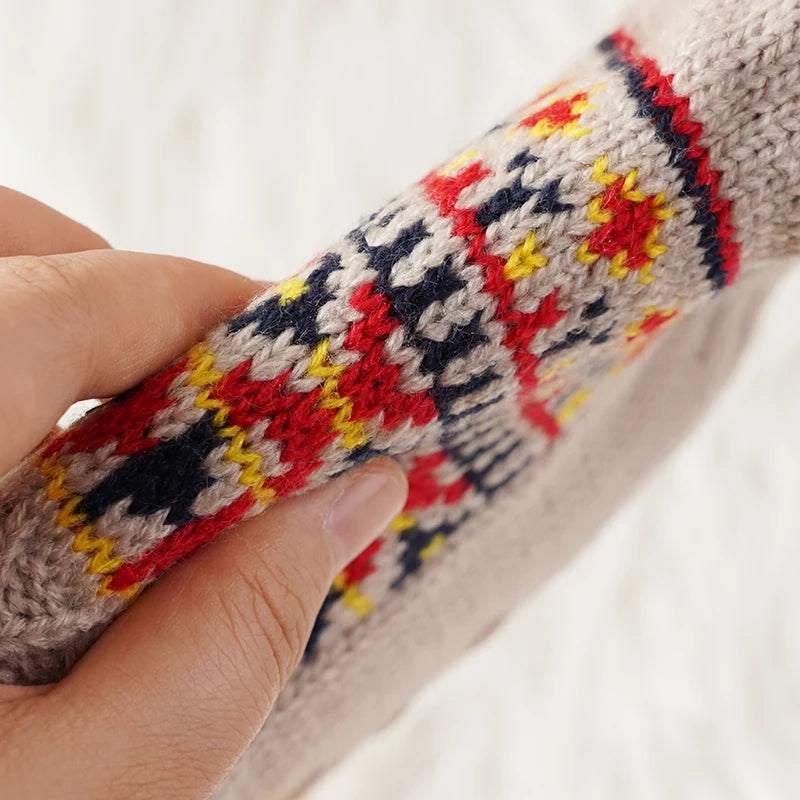 Cozy Winter Socks with Festive Snow Design