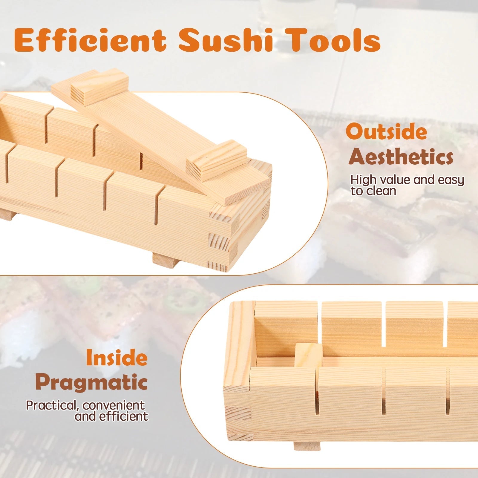 Artisan Sushi Shaper – Handcrafted Press for Perfect Rolls, 21cm