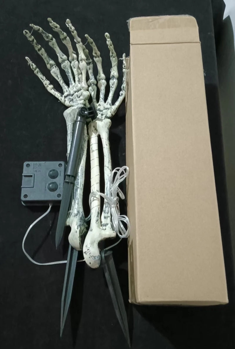Eerie Solar-Activated Skeleton Hand Yard Lights