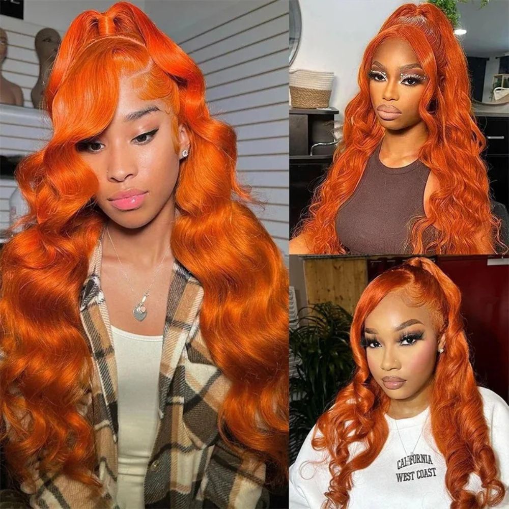 Vibrant Long Ginger Wave Lace Front Wig for Stunning Styles