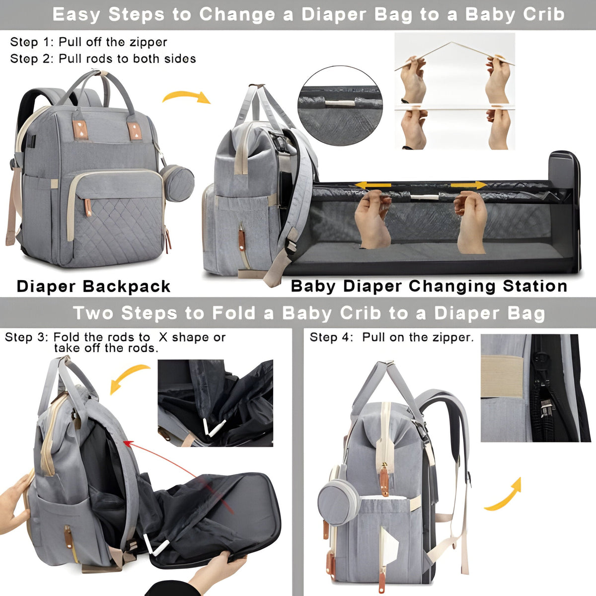 Versatile Travel Baby Cot & Changing Bag Combination