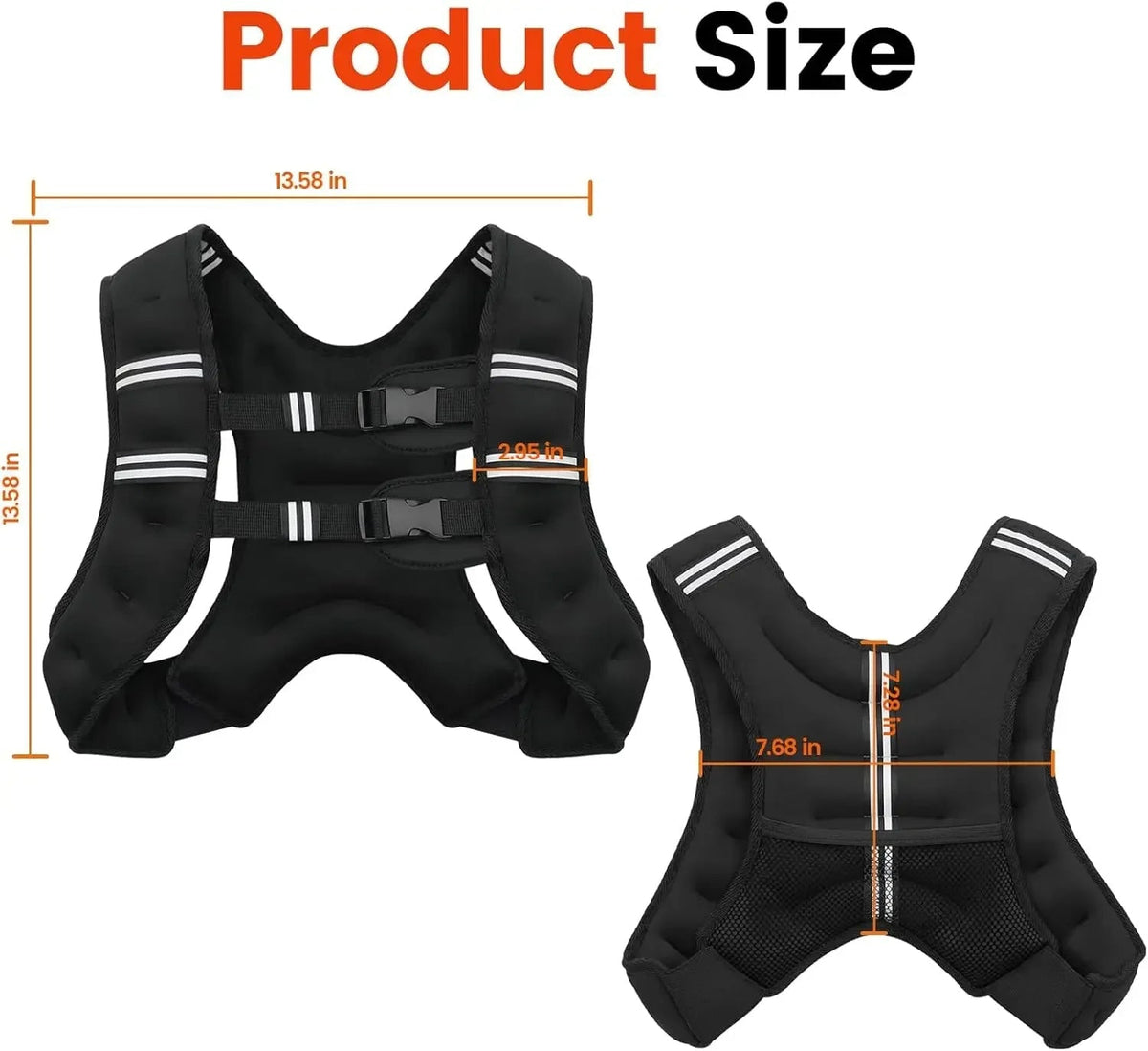 Versatile Fitness Vest with Reflective Trim and Adjustable Weight