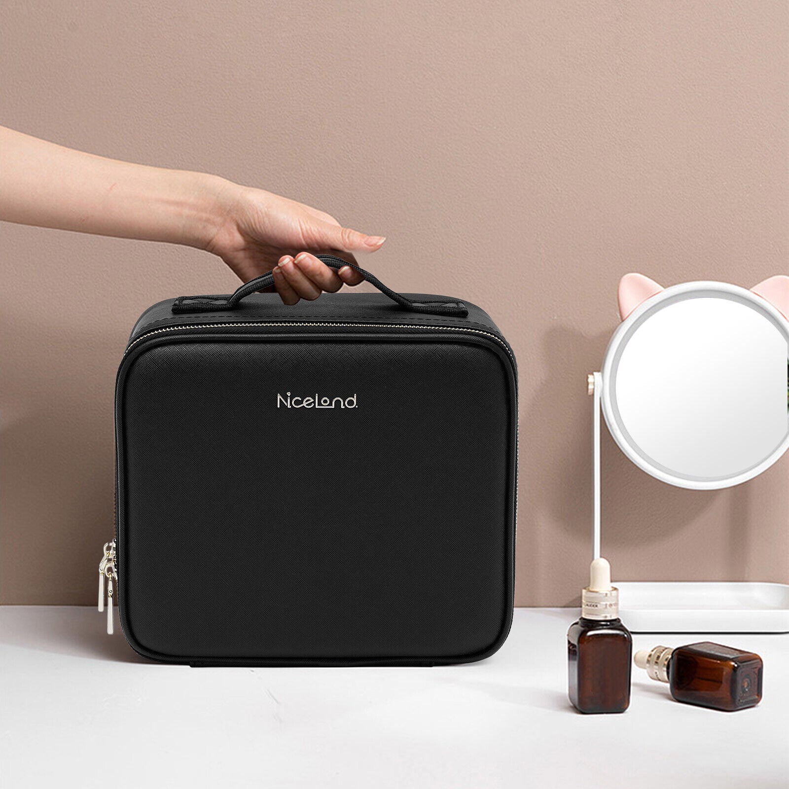 Illuminate Your Beauty: Smart Makeup Organizer with Mirror