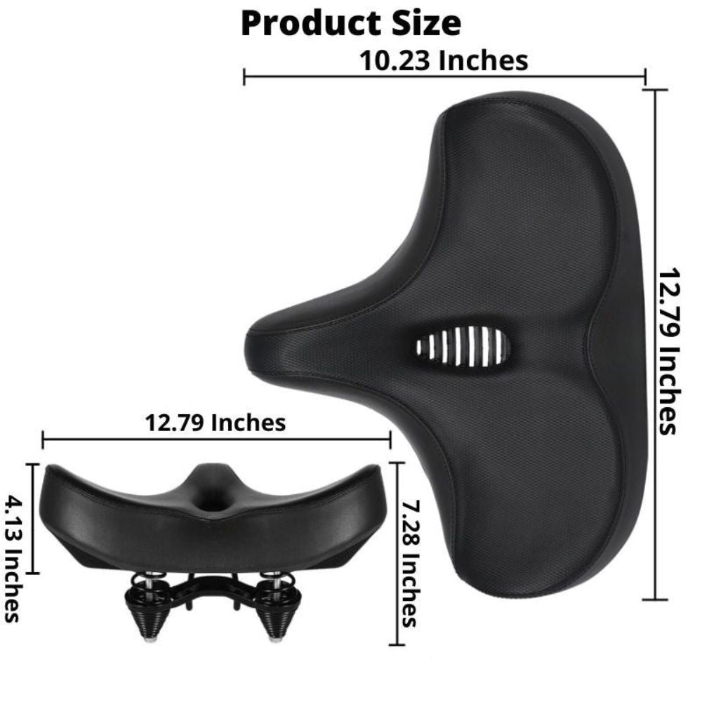 Spacious Bike Seat with Plush Padding and Water-Resistant Cover