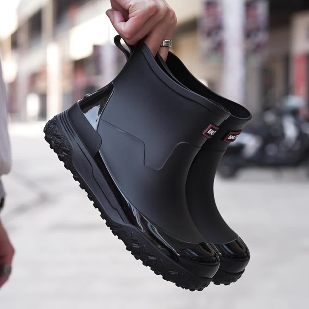 AquaStride - Sleek Waterproof Ankle Rain Boots