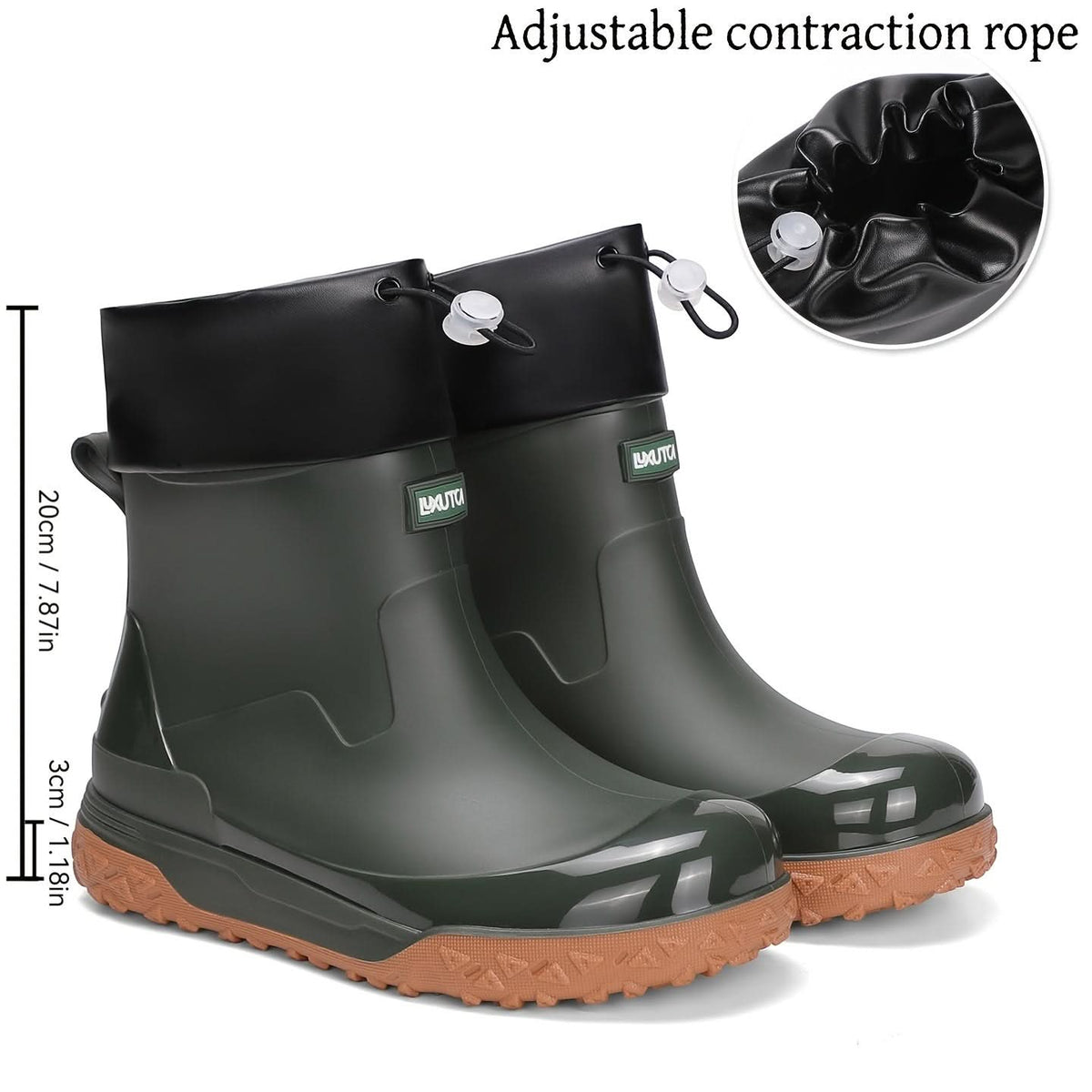AquaStride - Sleek Waterproof Ankle Rain Boots