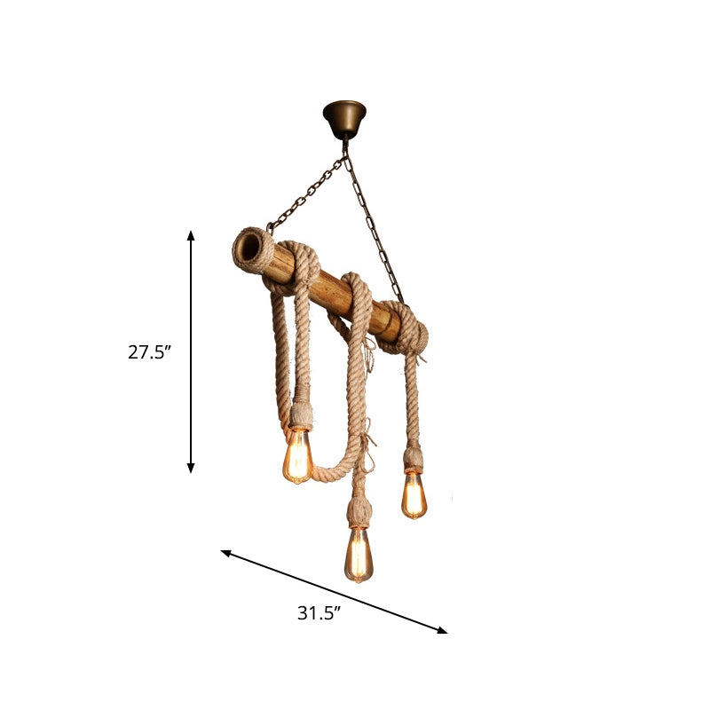 Eco-Friendly Bamboo Hanging Light with Industrial Rope Style